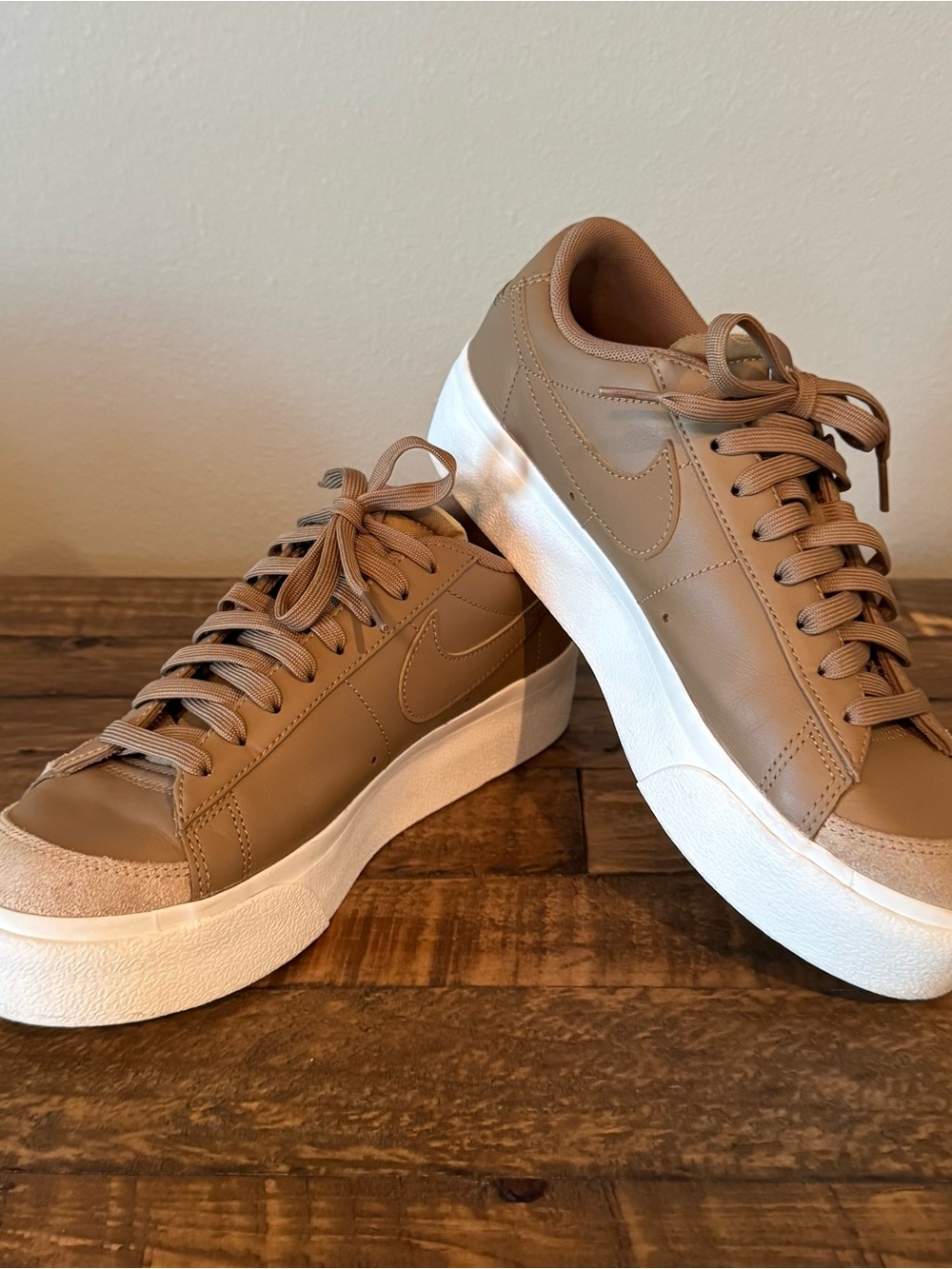 Nike Blazer Low Platform Women's Low-Top Leather Sneakers in Driftwood